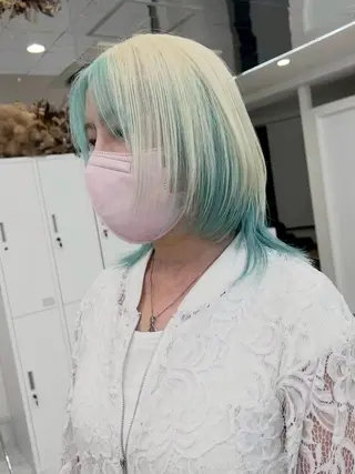 セミロング カラー 髪質改善ストレート髪 質改善カラー特化中崎のヘアスタイル