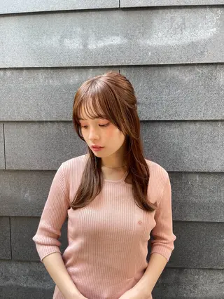 ロング カラー ヘアアレンジ 愛莉/ラベンダー/ ベージュ/ブラウンのヘアスタイル