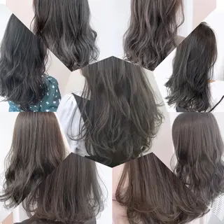 ミディアム カラー レイヤーカット 透明感カラーのヘアスタイル