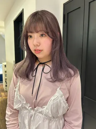 ミディアム カラー パーマ メンズ レイヤー/透明感/ ブリーチなし/わかなのヘアスタイル