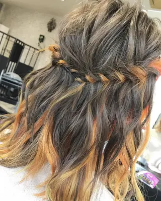 カラー セミロング 派手髪/ハイトーン/ エクステ✨ユウキのヘアスタイル