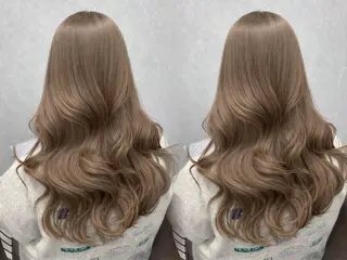 セミロング カラー ダブルカラー 韓国レイヤーKYONのヘアスタイル