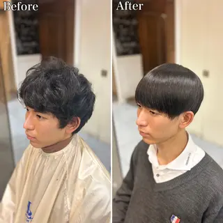 ショート パーマ メンズ 🔮メンズ縮毛矯正 毛流れパーマ💎竹永のヘアスタイル