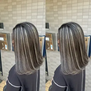 ロング カラー 表参道/ハイライト バレイヤージュのヘアスタイル