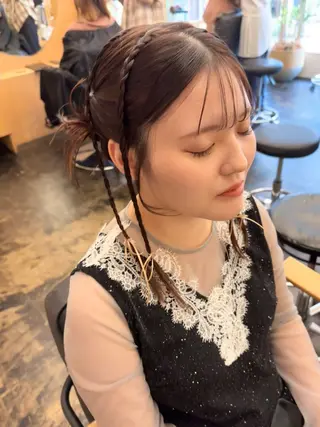 セミロング ヘアアレンジ 武田美空🐇 ボブ/暖色カラー🌷のヘアスタイル