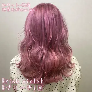 セミロング カラー パーマ ヘアアレンジ メンズ キッズ ネイル マツエク・マツパ 新宿駅近♡友達とOK 🦋W -ワット -のヘアスタイル