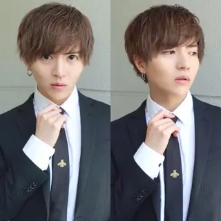 ショート カラー メンズ メッシュカラー 艶髪/西尾 幸樹のヘアスタイル