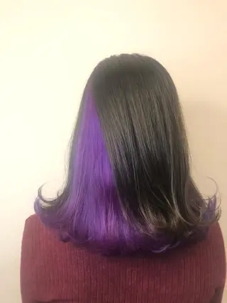 ミディアム ゆぴ☾‪/推しカラー /ハイトーンのヘアスタイル