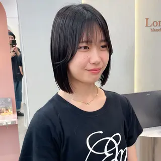 ショート ストンボブ/レイヤー 艶カラー💎ヒデジのヘアスタイル