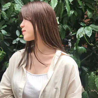 セミロング カラー HARUNA🤍 大人ショートヘアのヘアスタイル
