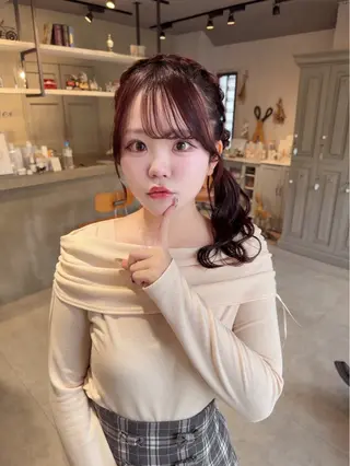 ロング ヘアアレンジ 🩰ピンクベージュ 💞midori💞のヘアスタイル