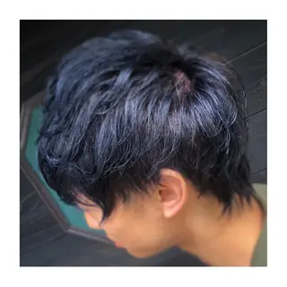 ショート カラー パーマ メンズ 小國 綾かのヘアスタイル