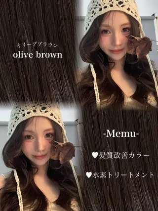 カラー 🎀𝑹𝑰𝑲𝑶 🎀【福島・梅田】のヘアスタイル