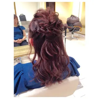 ミディアム セミロング ロング カラー ヘアアレンジ 片山 千晴のヘアスタイル