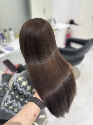 ロング カラー 流行りの透明感カラー ×縮毛矯正🤍ユウのヘアスタイル