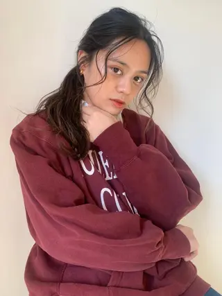 ミディアム パーマ カラー CEINE PATHのヘアスタイル