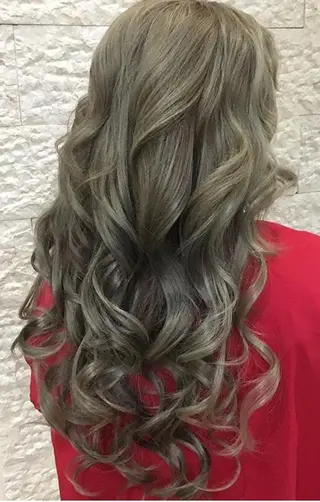 ロング カラー パーマ ヘアアレンジ チビ編み込みエクステ シールEXどぅ〜すのヘアスタイル