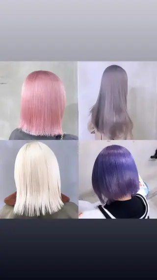 ミディアム カラー 渋谷🎨ハイトーン× エクステ🎨レンのヘアスタイル