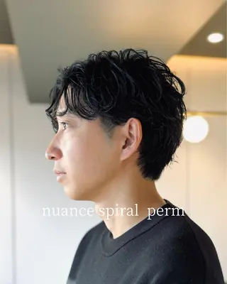 ショート パーマ メンズ スパイキーショート 大人パーマ 丸山のヘアスタイル