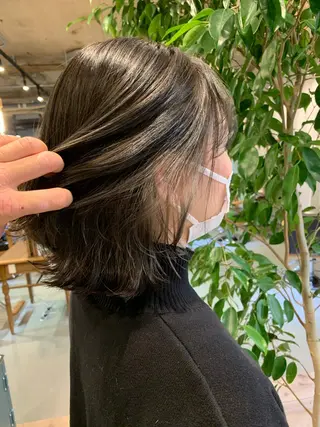 ミディアム カラー ブリーチなしカラー 🌿‬脇黒丸 彩のヘアスタイル