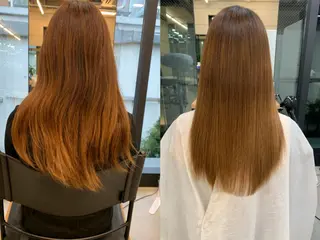 セミロング カラー 透明感/オリーブ/ グレージュ/YUKAのヘアスタイル