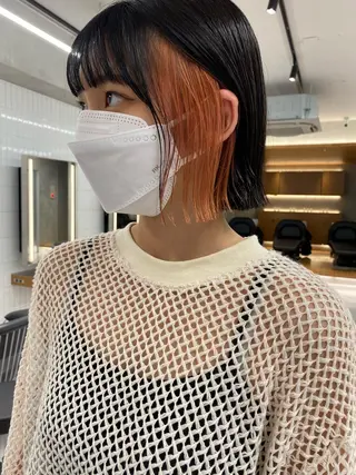 ショート カラー センターパート/ 暖色カラーayuのヘアスタイル