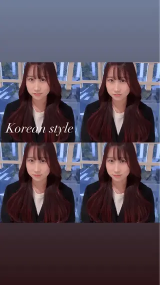 ロング カラー 💖大人韓国ヘア💖 韓国艶カラー【銀座】のヘアスタイル