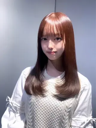 セミロング カラー 髪質改善/透明感ヘア にちか🐰のヘアスタイル