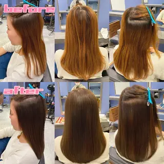 ロング カラー パーマ ブリーチ縮毛矯正/ デサキ ショウヘイのヘアスタイル