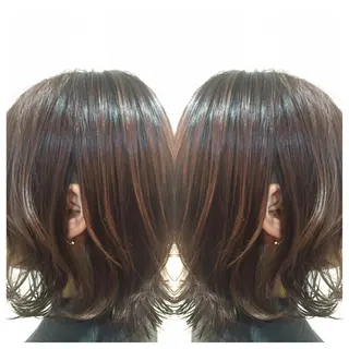 ミディアム 髪質改善/痛ませ ないカラー/西村航大のヘアスタイル