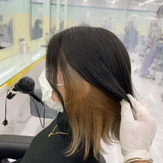 セミロング カラー ☁️縮毛矯正✖️ 透明感☁️りくのヘアスタイル