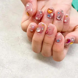 ネイル ゴテゴテ💙ワンホン リオナのネイルデザイン