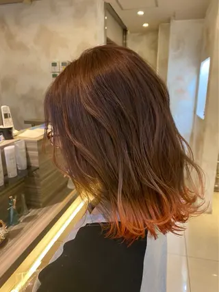 セミロング カラー アンククロス所属・和気 世果のヘアスタイル