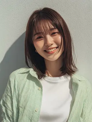 ミディアム カラー 艶カラー/髪質改善/ はかまた🕊️のヘアスタイル