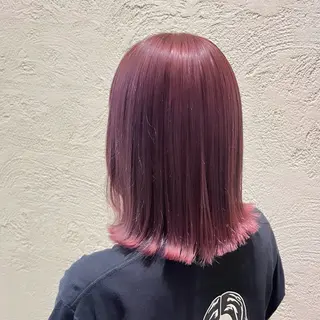 ミディアム カラー ルプラボウ 鈴木 莉菜のヘアスタイル