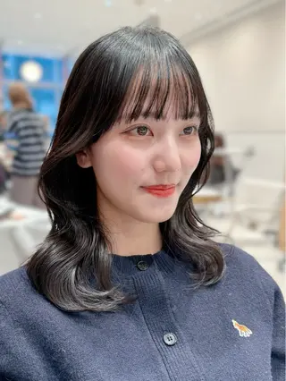 ミディアム カラー 韓国ヘア/レイヤー/ 顔まわり/りょーとのヘアスタイル