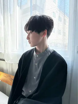 メンズ メンズ特化 センターパート特化のヘアスタイル