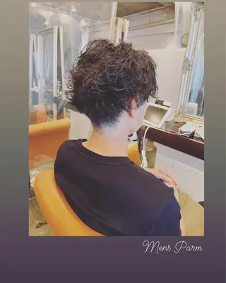 パーマ メンズ ハイライト/インナー /ブリーチ/レイヤーのヘアスタイル