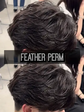 パーマ メンズ センターパート/フェ ザー🔥SHUYAのヘアスタイル