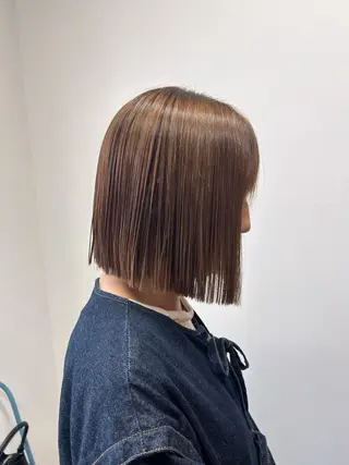 ミディアム カラー 伶風/ボブ/ ヘーゼルベージュのヘアスタイル