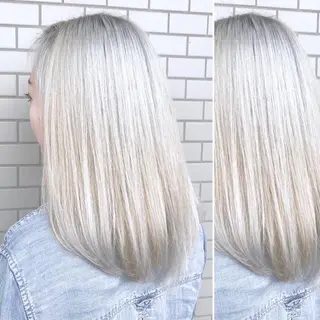 ミディアム カラー JuNブリーチに 縮毛矯正するプロのヘアスタイル