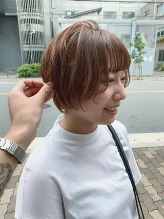 ショート カラー パーマ WEG所属・韓国レイヤー/艶髪 WATSUKIのヘアスタイル