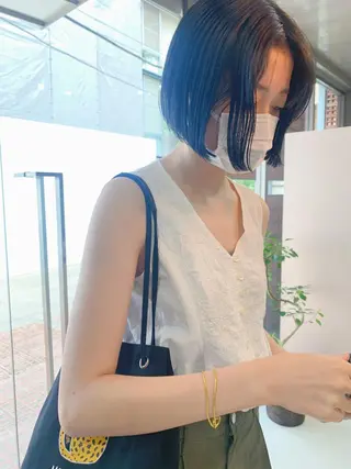 ショート カラー ボブパーマコテ巻き風 パーマNo1深江秀平のヘアスタイル