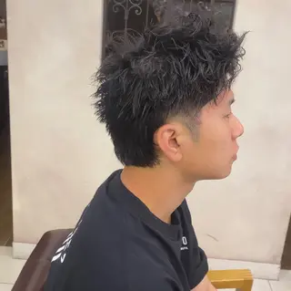 ショート 新宿/韓国レイヤー/ 顔まわり/メンズヘアのヘアスタイル