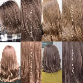 ミディアム ブリーチ✖️ 縮毛LANDのヘアスタイル