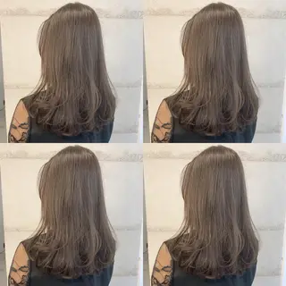 セミロング カラー 透明感/オリーブ/ グレージュ/YUKAのヘアスタイル