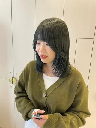 ミディアム カラー 暖色/オリーブカラー /中村未来🍒🫒のヘアスタイル