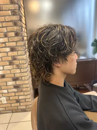 パーマ メンズ 羽エクステ/シール エクステ/横浜駅5分のヘアスタイル