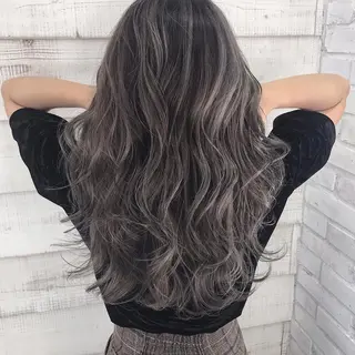 ロング カラー ヘアアレンジ ブリーチダブルカラー ハイライト/山本喜熙のヘアスタイル