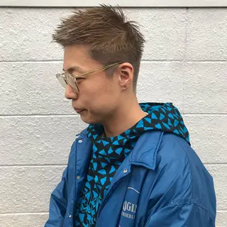 ショート カラー パーマ メンズ JUNTA 梅田茶屋町のヘアスタイル